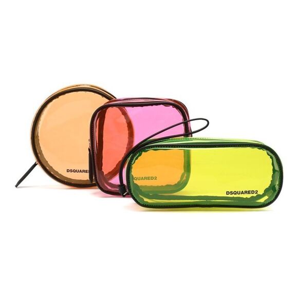 Dsquared2 authentic large PVC leather tote with multi color PVC zip pouches. - Picture 3 of 16